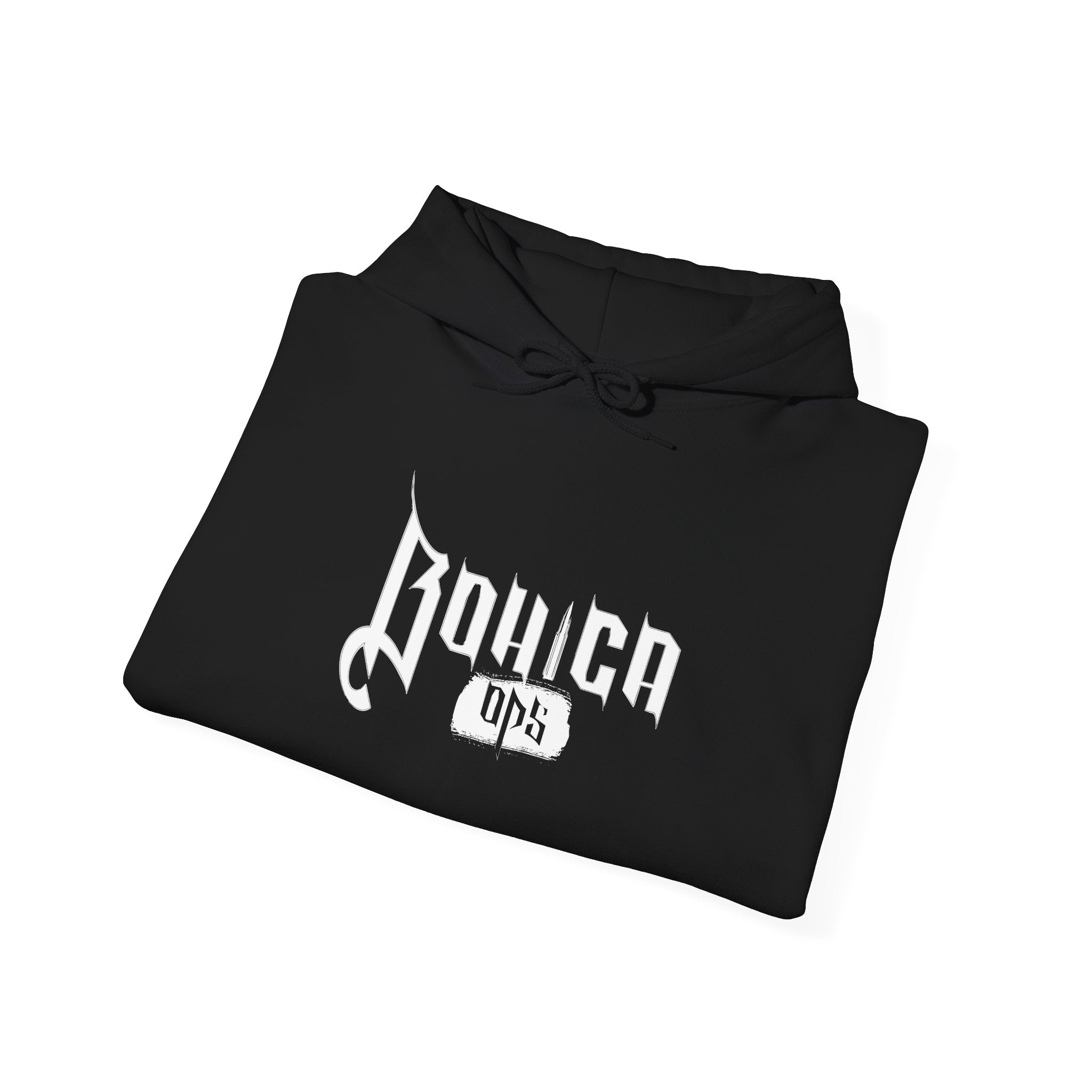 BOHICA OPS Gothic Logo Hoodie — Black Streetwear Pullover